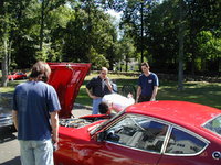 Peter Deppe (back turned), Brian Little, Barry Cohen and Peter Rondum